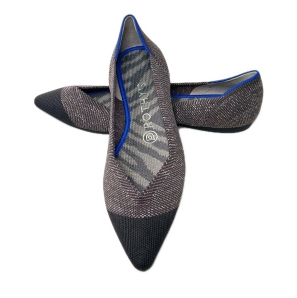 Rothy's The Point Captoe Flats Shoes Women's Size 7 Twilight Metallic Brown - Picture 2 of 10